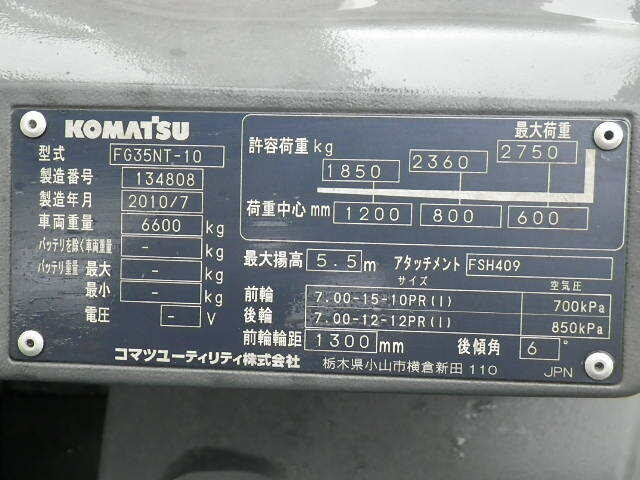 Xe nâng xăng/gas Komatsu 3.5 tấn #134808