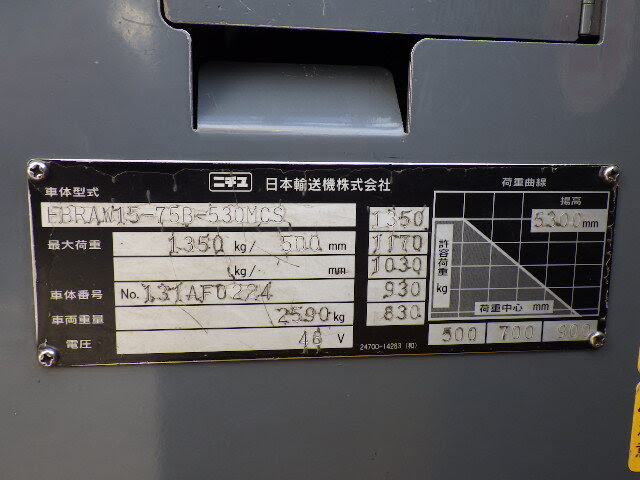 Xe nâng điện đứng lái 1.5 tấn Komatsu FBRAW15-75B-530MCS serial 131AF0224