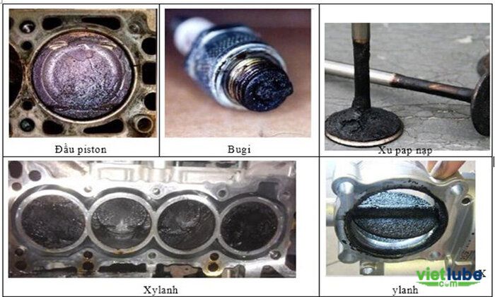 cặn bẩn ở buồng đốt xe máy