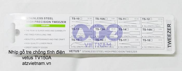 Nhíp gỗ tre chống tĩnh điện vetus TV150A