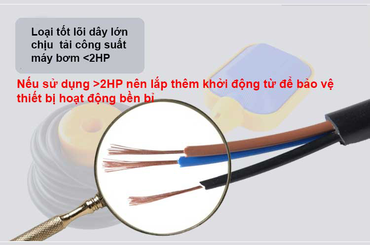 lõi dây công tắc phao điện