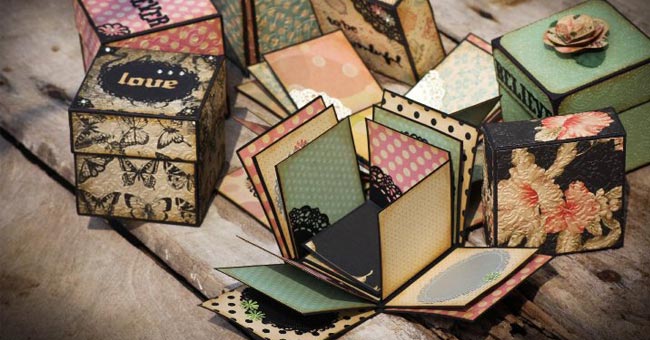 Cửa hàng giấy vintage làm thiệp handmade, scrapbook