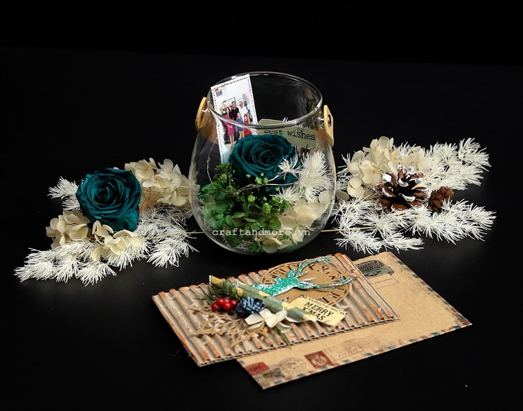 Bình/lọ hoa khô trang trí để bàn handmade