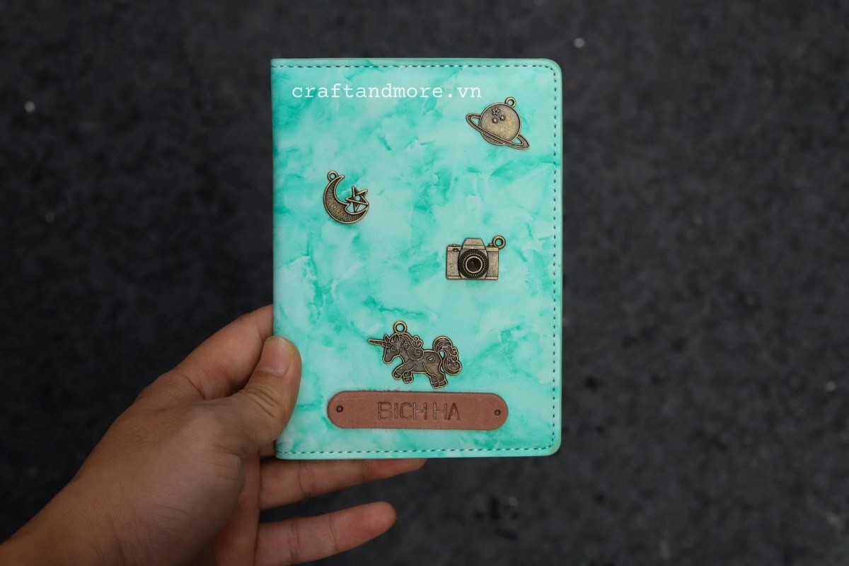 Passport case xanh mint
