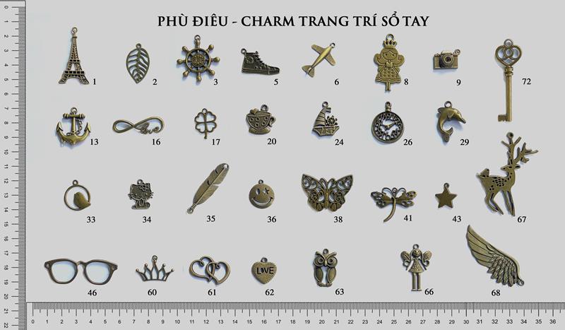 Charm - phù điêu làm sổ bìa da handmade đẹp