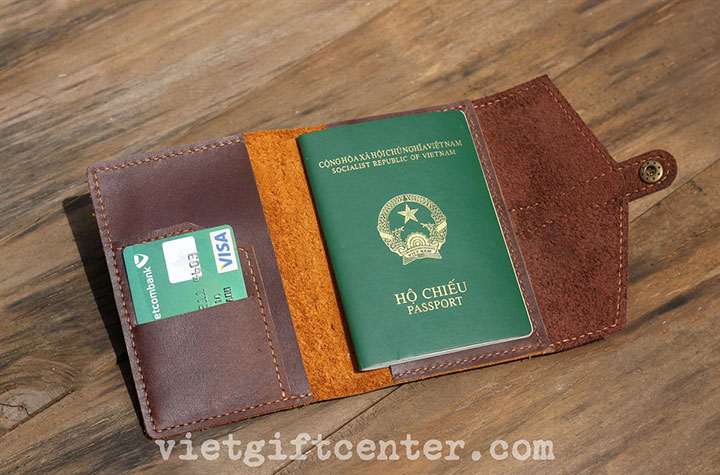 Ví đựng passport da thật handmade