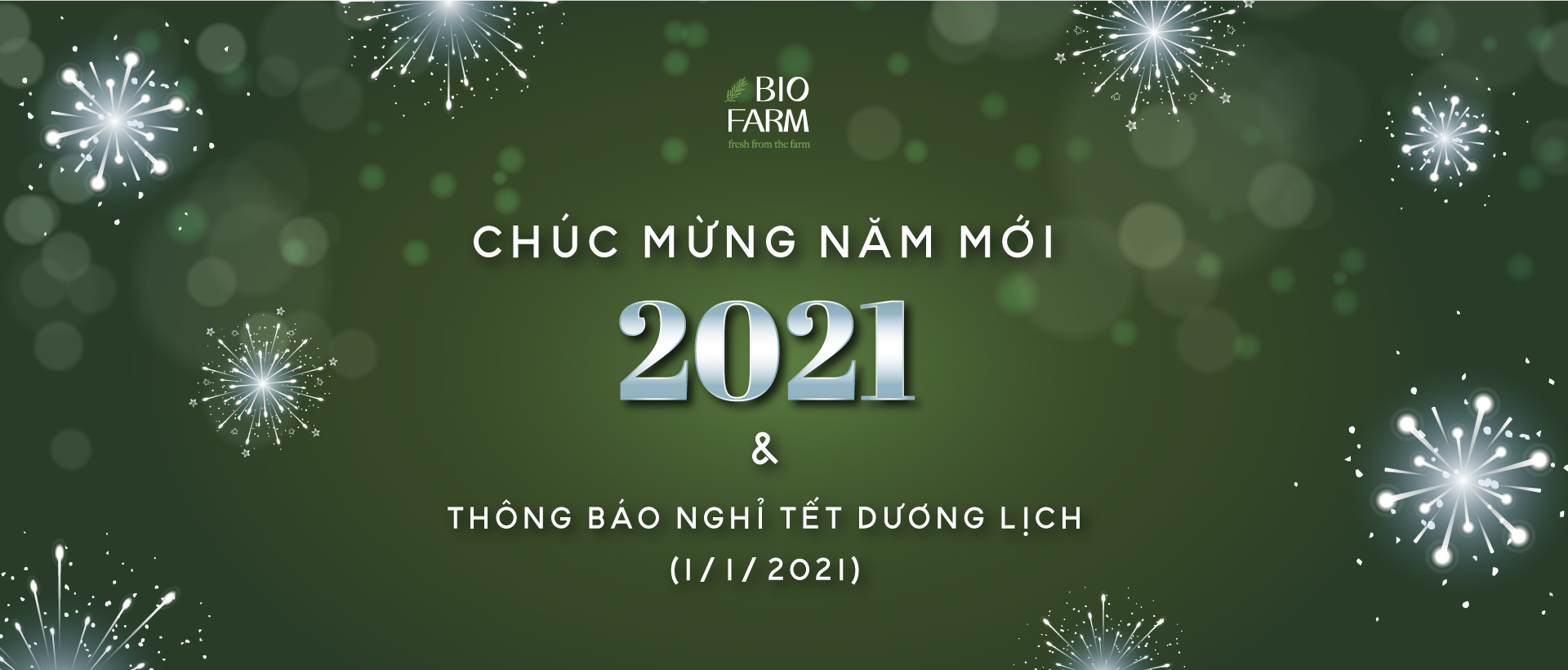 THÔNG BÁO NGHỈ TẾT DƯƠNG LỊCH BIOFARM