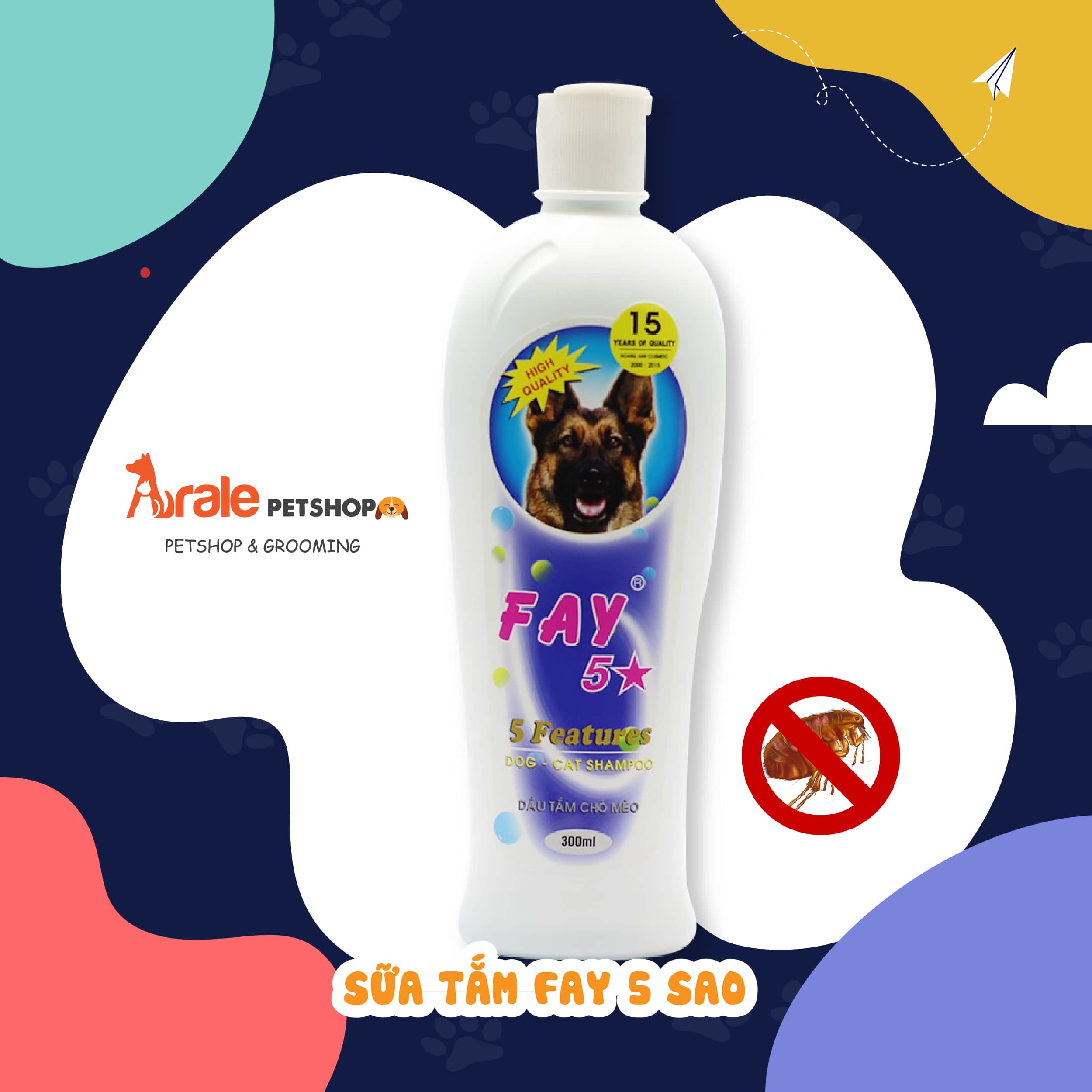 Làm sạch hết ve, rận, bọ chét, làm lông mượt và phát triển tốt hơn với Panthenol. Khử mùi hôi, duy trì độ ẩm cho da và lông.