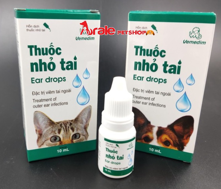 Tai Cho THUỐC NHỎ TAI VEMEDIM TRỊ VIÊM TAI CHO CHÓ MÈO