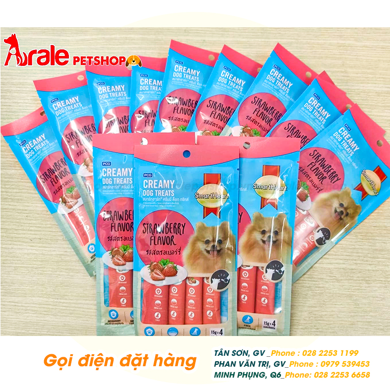 SÚP THƯỞNG SMARTHEART CREAMY DOG TREATS CHO CHÓ - GÓI 4 THANH