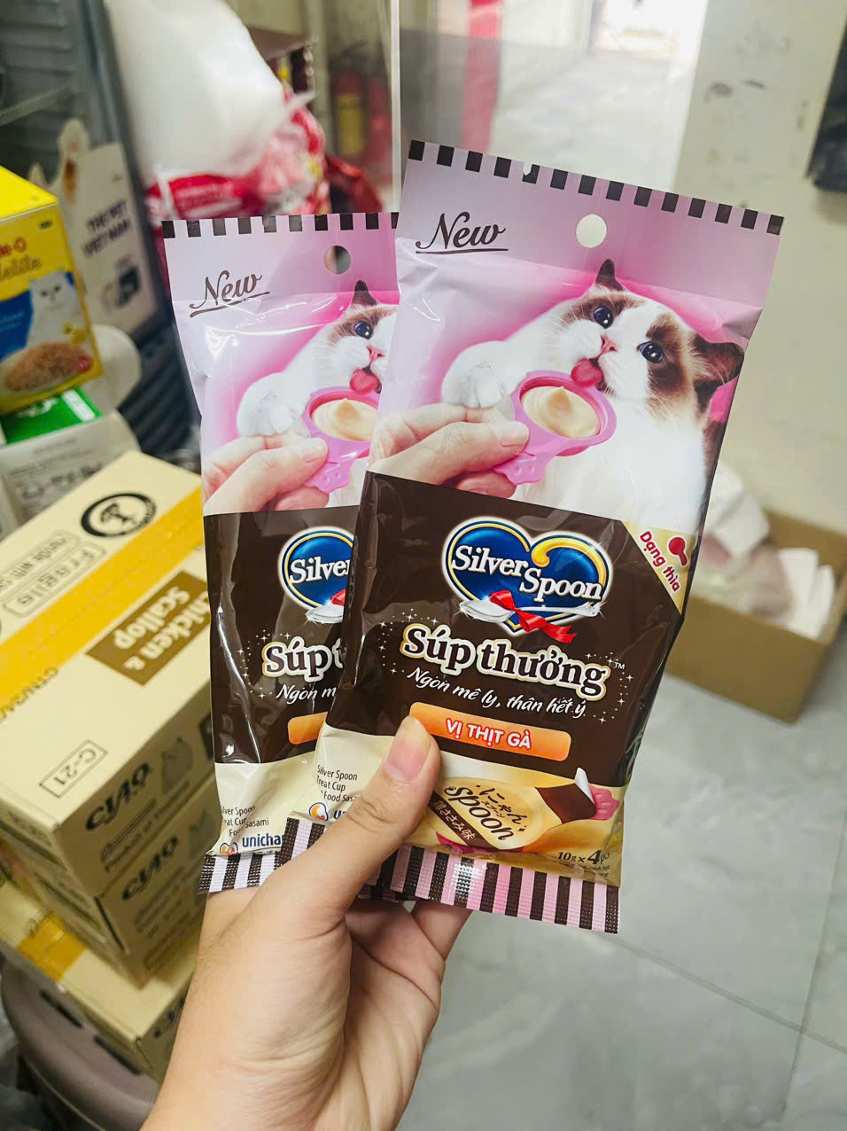 Súp thưởng cho mèo Silver Spoon dạng thìa -  4 thìa