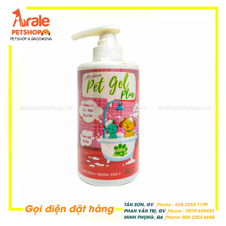 SỮA TẮM PET GEL PLUS KHỬ MÙI, ĐIỀU TRỊ VE - RẬN - BỌ CHÉT CHO CHÓ MÈO