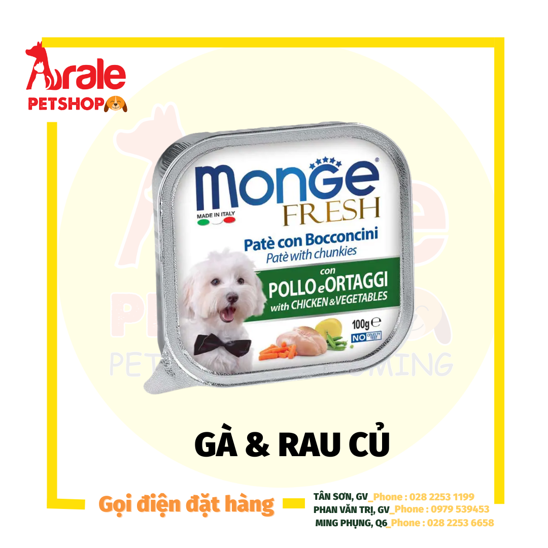 PATE MONGE CHO CHÓ NHIỀU VỊ - SẢN XUẤT 100% TẠI Ý - HỘP 100GR