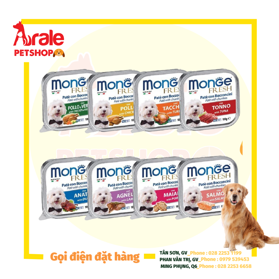 PATE MONGE CHO CHÓ NHIỀU VỊ - SẢN XUẤT 100% TẠI Ý - HỘP 100GR