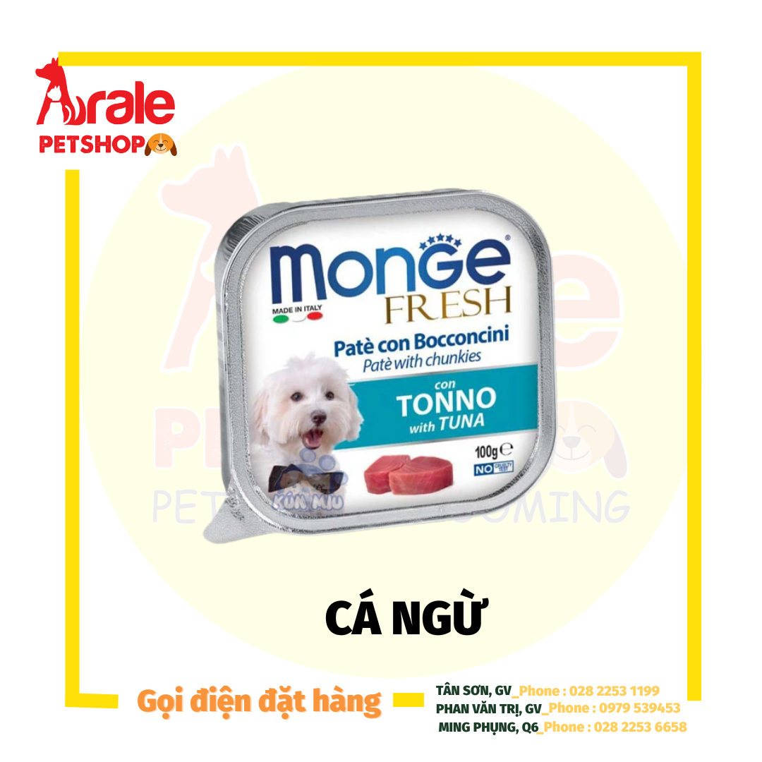 PATE MONGE CHO CHÓ NHIỀU VỊ - SẢN XUẤT 100% TẠI Ý - HỘP 100GR