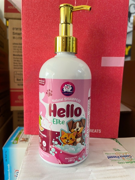 Sữa Tắm Chó Mèo Hello Elite Tinh Dầu Bưởi Tự Nhiên Giúp Khử Mùi Hôi 280g