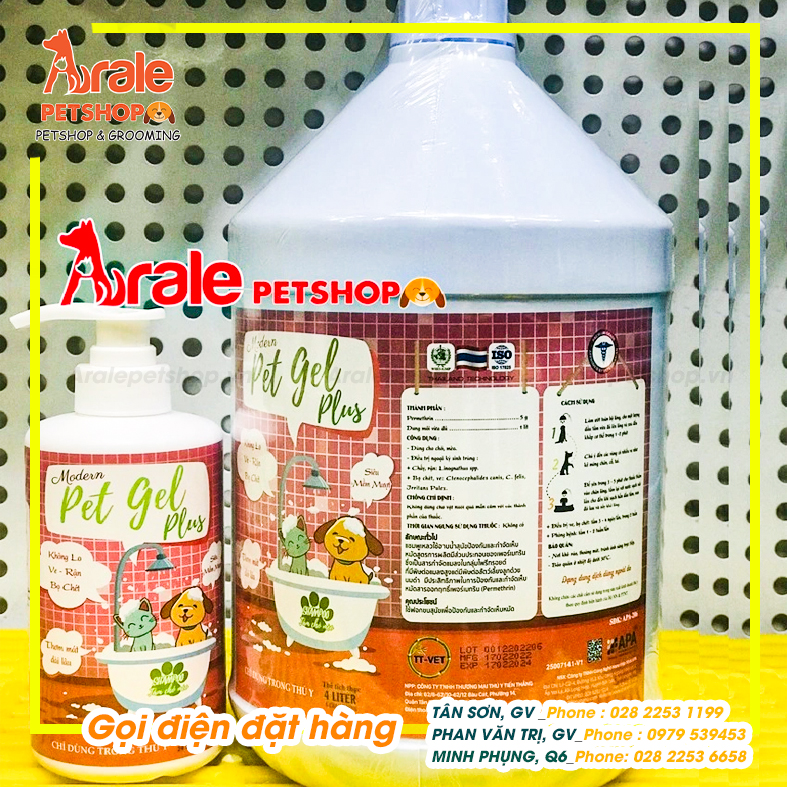 SỮA TẮM PET GEL PLUS KHỬ MÙI, ĐIỀU TRỊ VE - RẬN - BỌ CHÉT CHO CHÓ MÈO