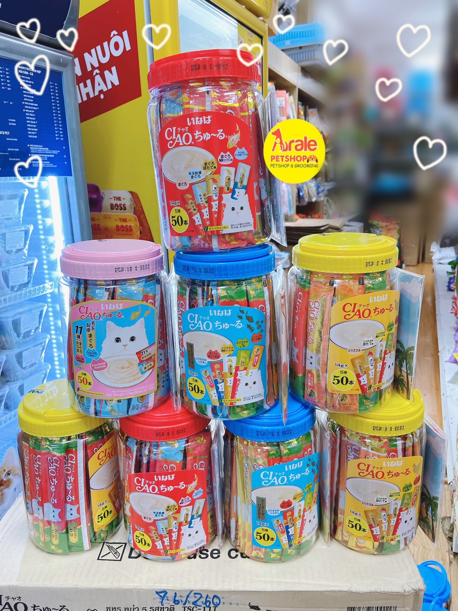 SỐT DINH DƯỠNG CIAO CHO MÈO 50 TUÝP MIX MÙI VỊ