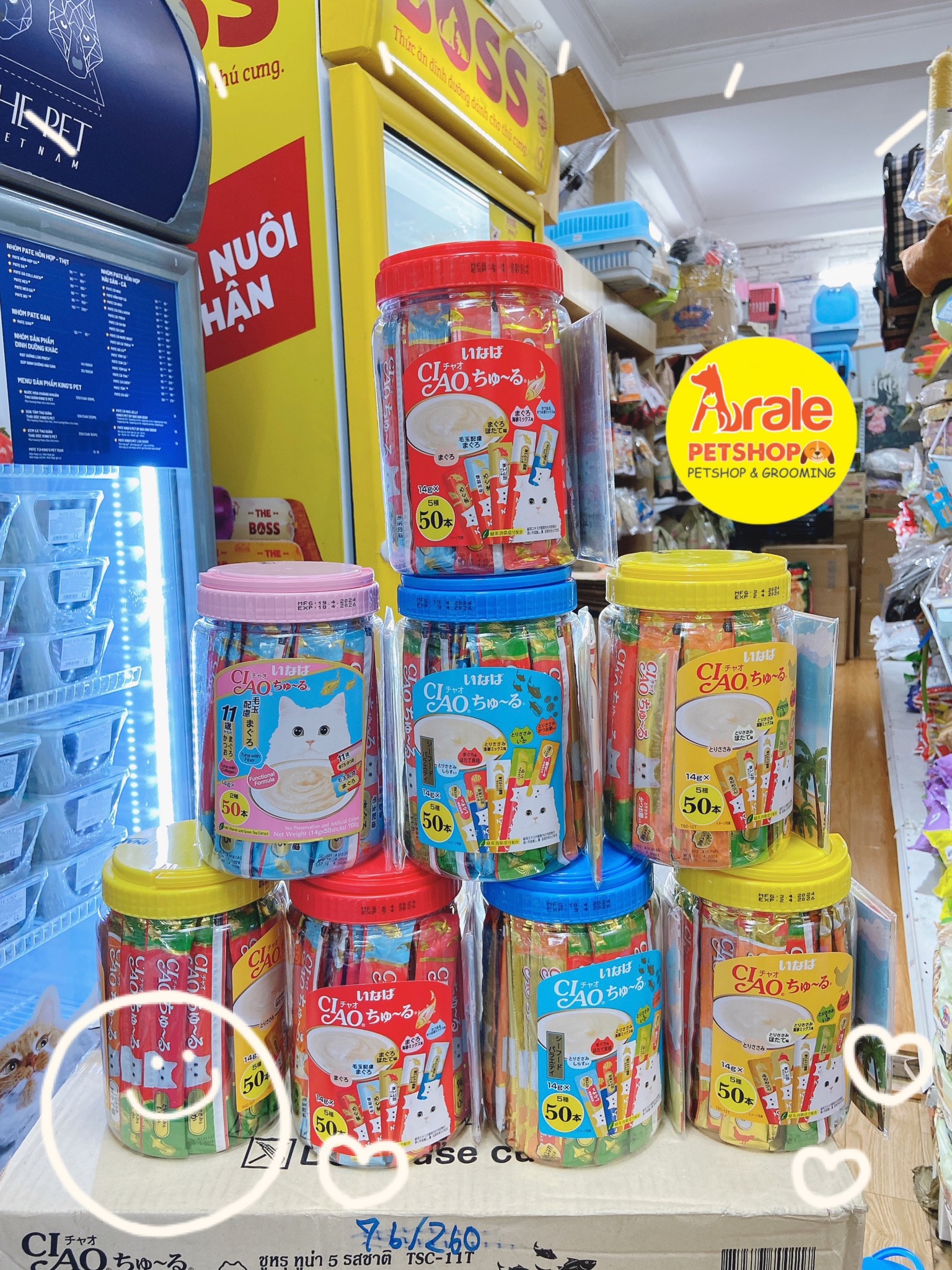 SỐT DINH DƯỠNG CIAO CHO MÈO 50 TUÝP MIX MÙI VỊ