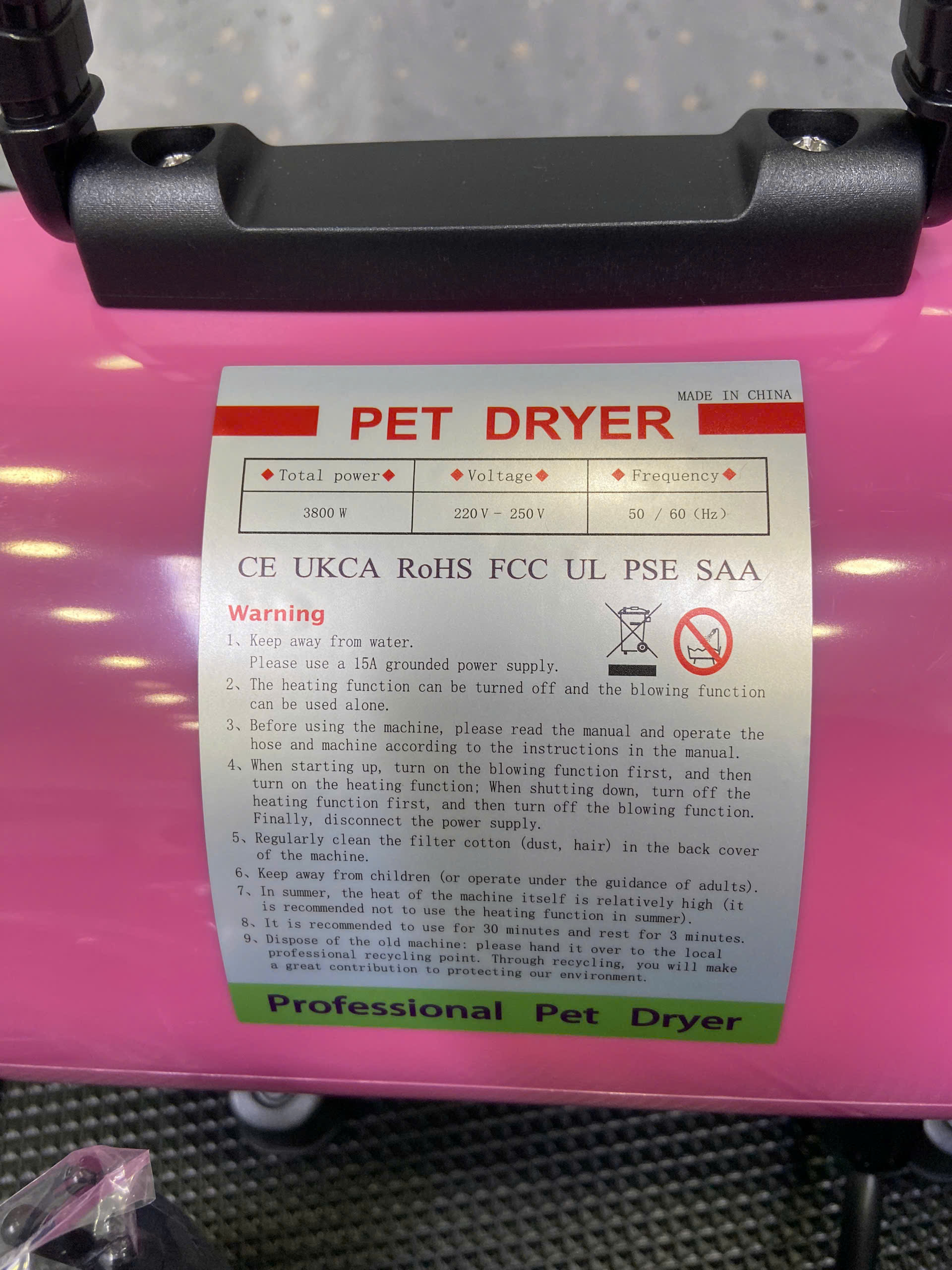 MÁY SẤY LÔNG CHÓ MÈO PET DRYER CÔNG SUẤT 3800W