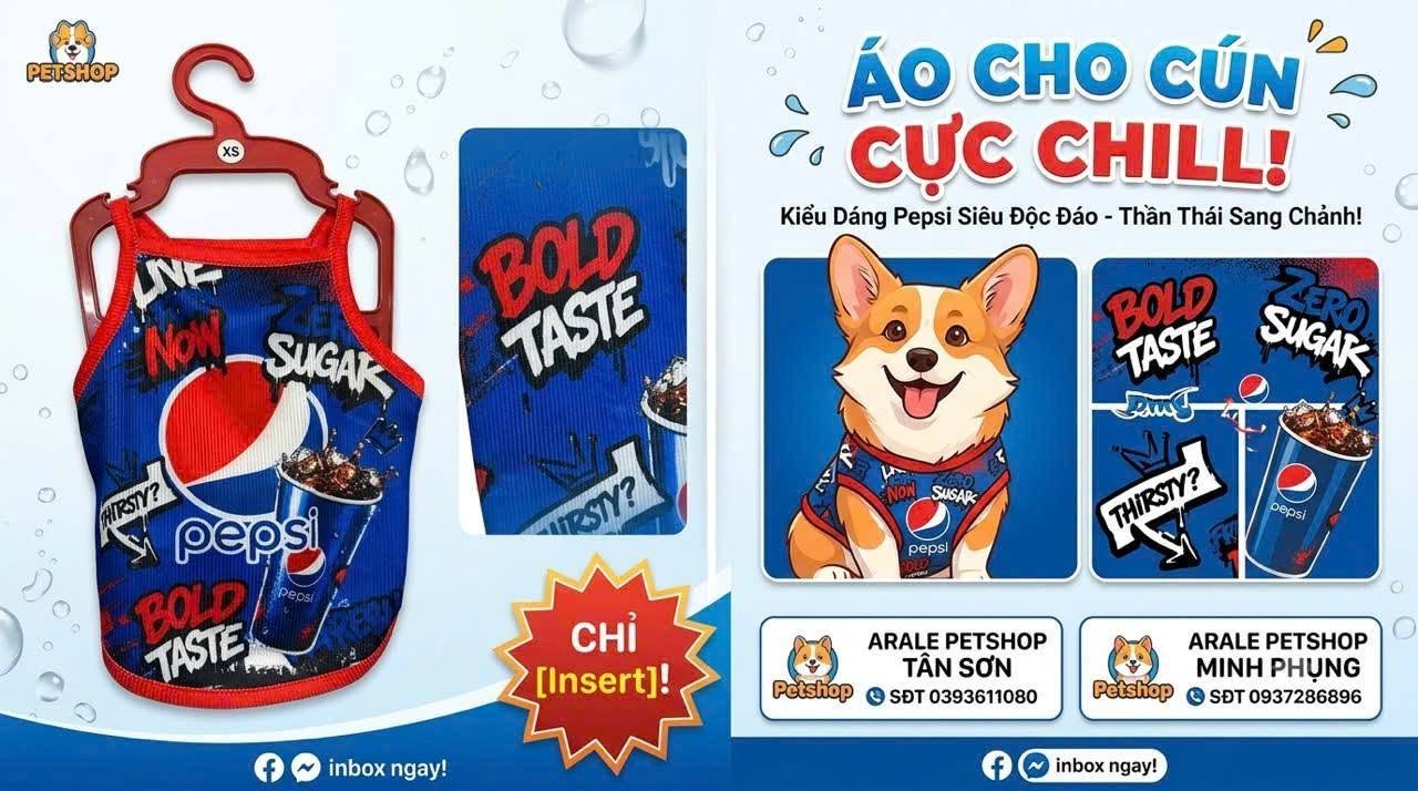 ÁO 2 DÂY PEPSI DÀNH CHO CHÓ MÈO