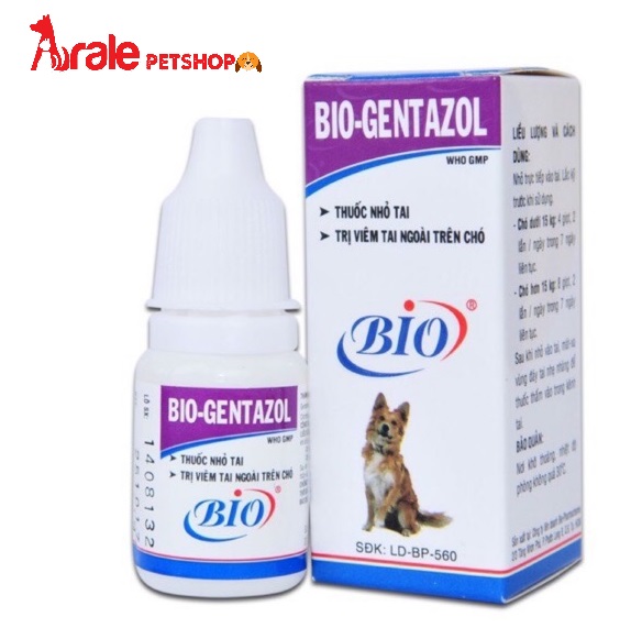 THUỐC NHỎ TAI BIO-GENTAZOL TRỊ VIÊM TAI CHO CHÓ