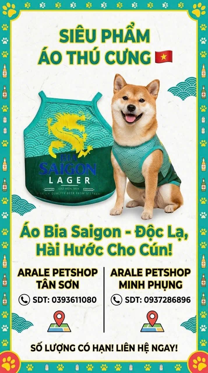 ÁO 2 DÂY BIA SÀI GÒN DÀNH CHO CHÓ MÈO