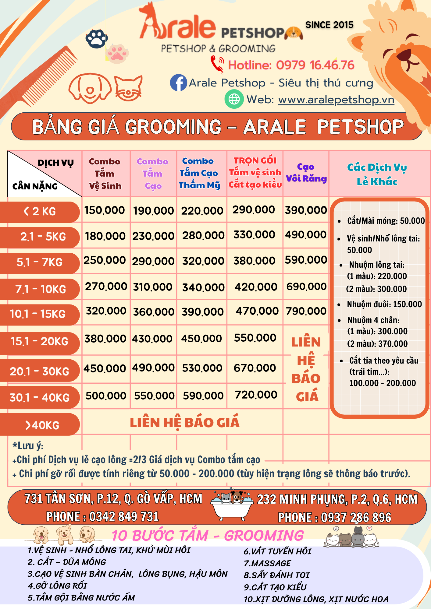 DỊCH VỤ CẮT TỈA LÔNG CHO CHÓ MÈO - GROOMING THẨM MỸ CHẤT LƯỢNG