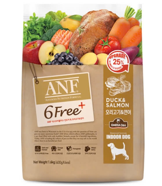 ANF 6FREE PLUS - THỨC ĂN HỮU CƠ CHO CHÓ VỊ VỊT VÀ CÁ HỒI 1KG6