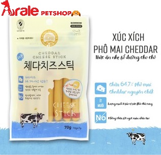 XÚC XÍCH PHÔ MAI CHEDDAR CHO CHÓ 70G