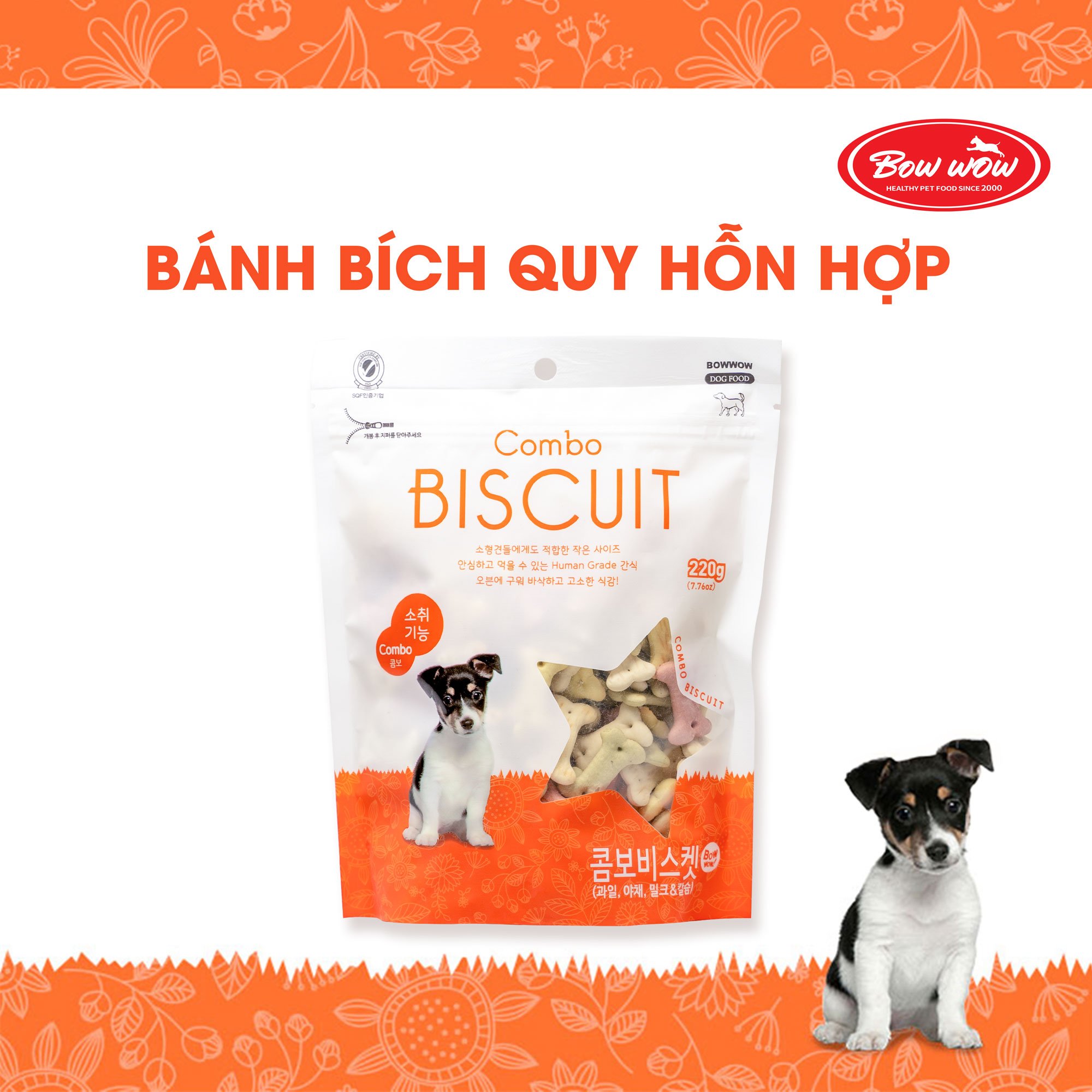 BÁNH BÍCH QUY HỖN HỢP CHO CHÓ 220G