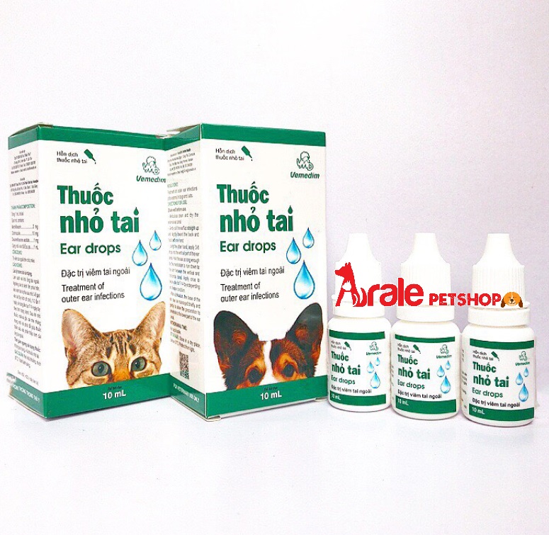 THUỐC NHỎ TAI VEMEDIM TRỊ VIÊM TAI CHO CHÓ MÈO