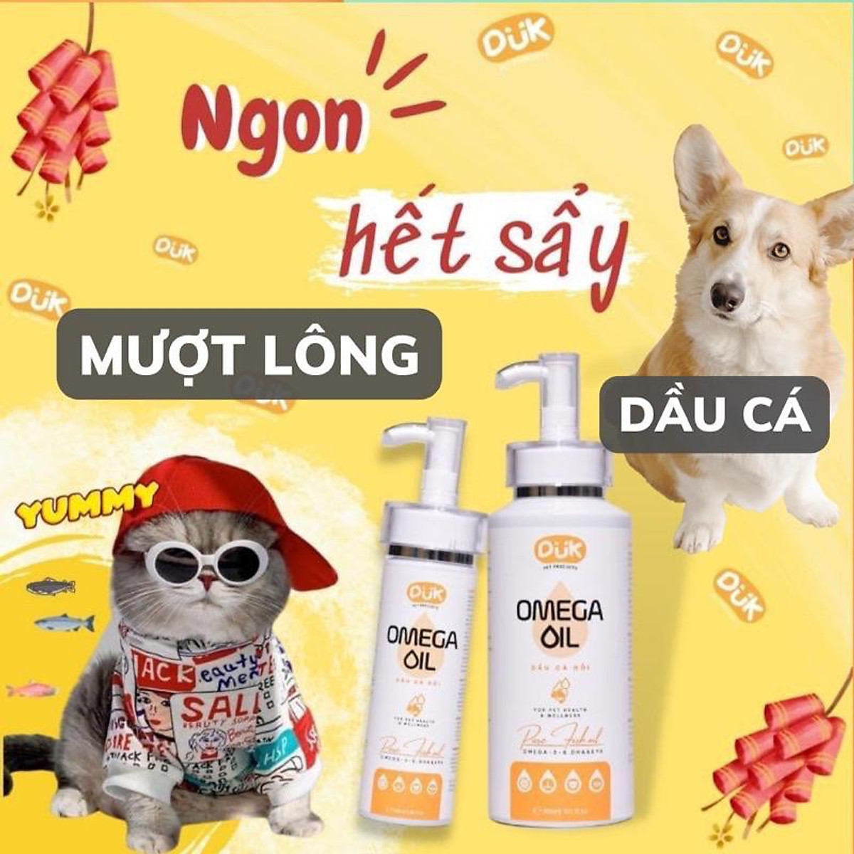 DẦU CÁ HỒI DUK - OMEGA OIL DƯỠNG MƯỢT VÀ GIẢM RỤNG LÔNG 100ML