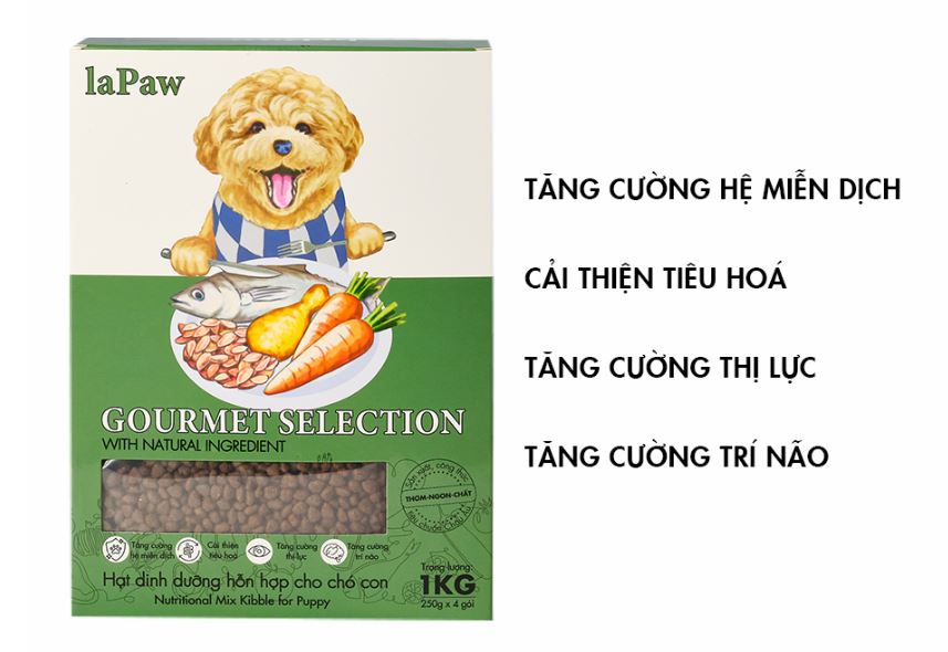 HẠT HỖN HỢP DINH DƯỠNG LAPAW CHO CHÓ CON 1KG