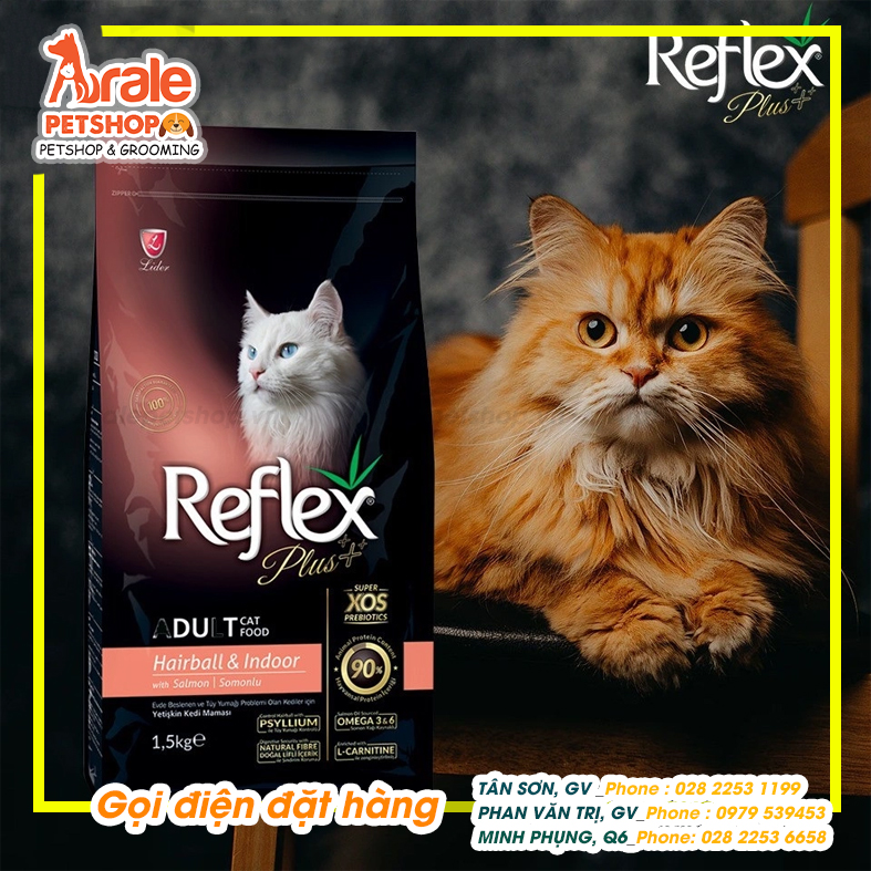THỨC ĂN HẠT REFLEX CHO MÈO TRƯỞNG THÀNH- HỖ TRỢ TIÊU BÚI LÔNG - CÁ HỒI ...