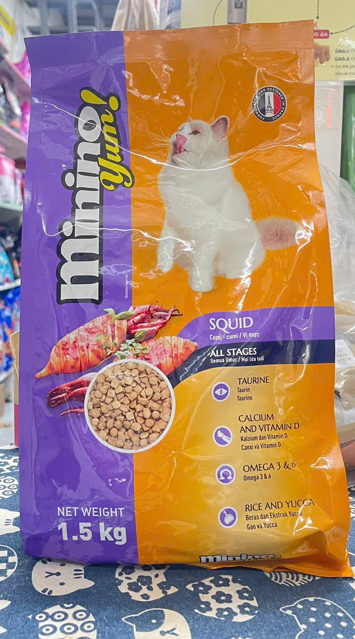 THỨC ĂN HẠT MININO YUM CHO MÈO MỌI LỨA TUỔI - VỊ MỰC
