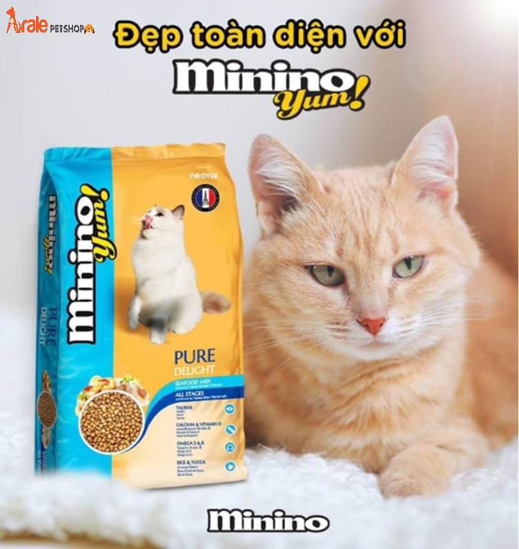 THỨC ĂN HẠT MININO YUM CHO MÈO -VỊ HẢI SẢN