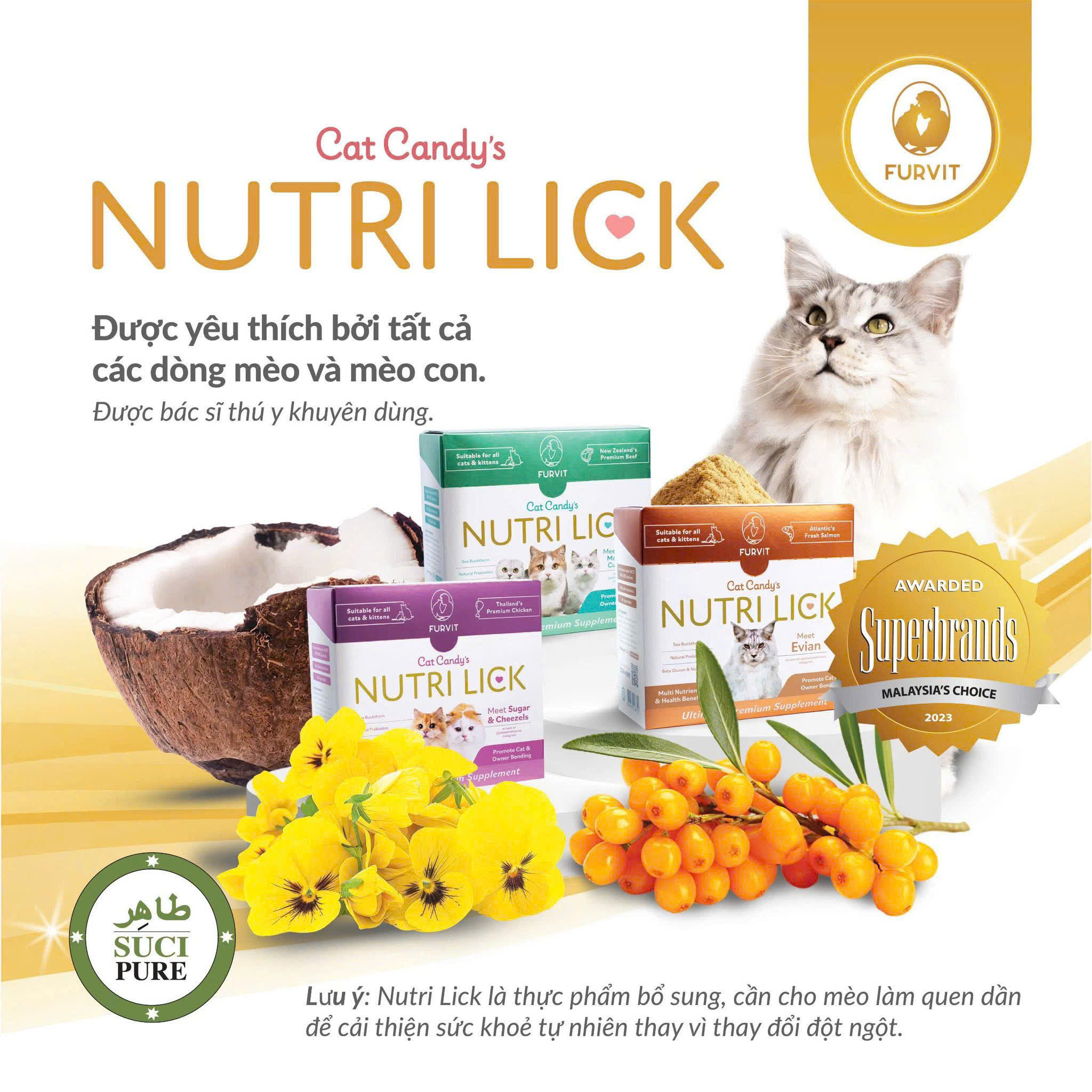 CAT CANDY'S NUTRI LICK – GEL DINH DƯỠNG BỔ SUNG CAO CẤP CHO MÈO