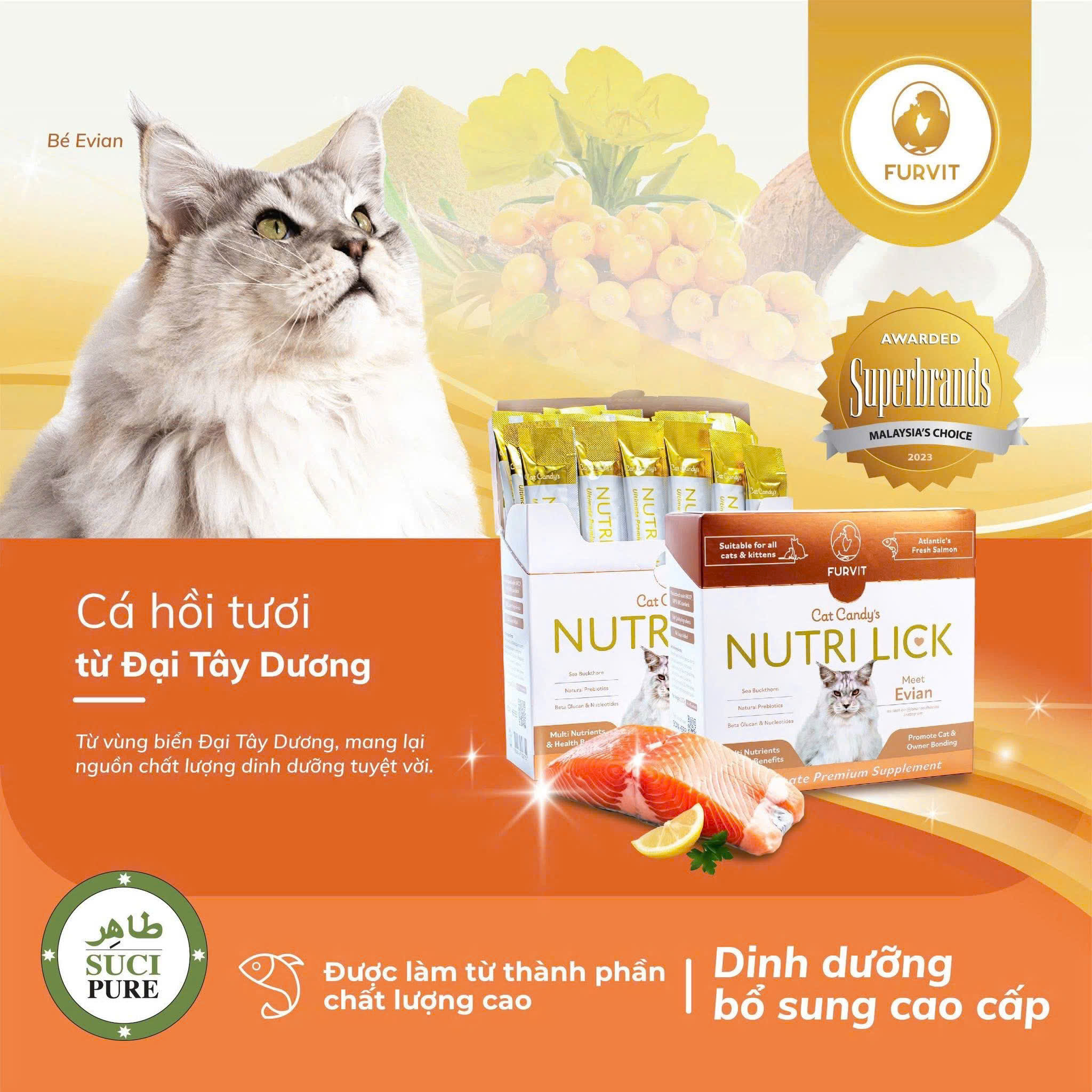 CAT CANDY'S NUTRI LICK – GEL DINH DƯỠNG BỔ SUNG CAO CẤP CHO MÈO