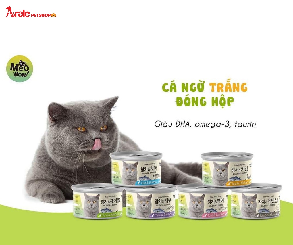 PATE MEOWOW CHO MÈO sử dụng thịt cá ngừ trắng đóng hộp Tuna White Meat bổ sung những vitamin và khoáng chất thiết yếu mà bữa ăn hằng ngày có thể bị thiếu hụt. Sản phẩm hỗ trợ chăm sóc lông bóng mượt, giúp sáng mắt, giảm đổ ghèn, tăng cường trí não