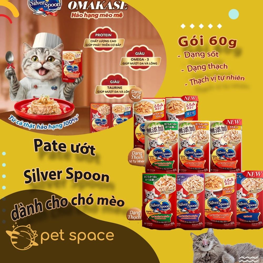 PATE CHO MÈO SILVER SPOON Dạng Thạch & Sốt 60g