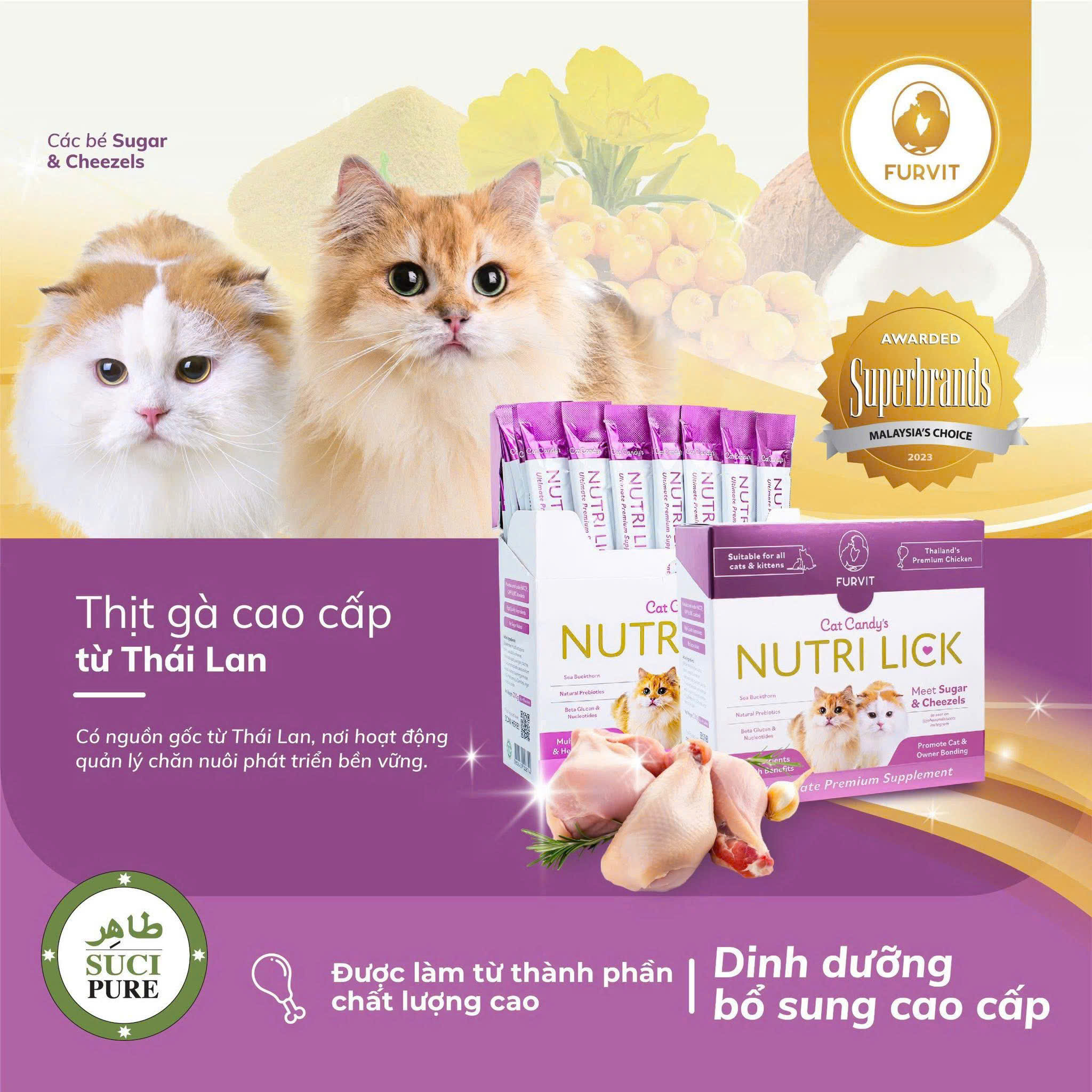 CAT CANDY'S NUTRI LICK – GEL DINH DƯỠNG BỔ SUNG CAO CẤP CHO MÈO