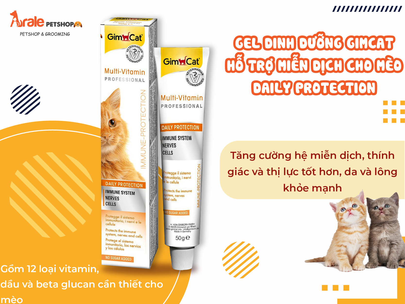 GEL DINH DƯỠNG GIMCAT HỖ TRỢ MIỄN DỊCH CHO MÈO - DAILY PROTECTION