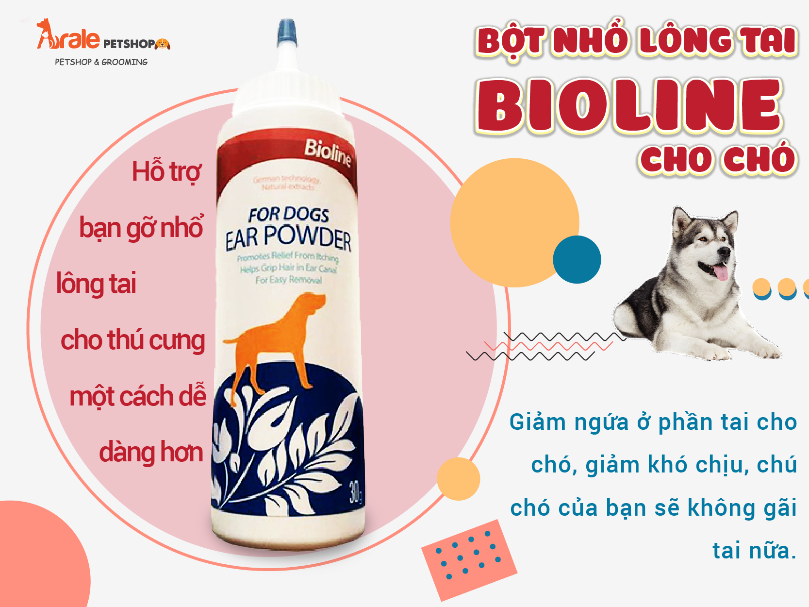 BỘT NHỔ LÔNG TAI BIOLINE CHO CHÓ