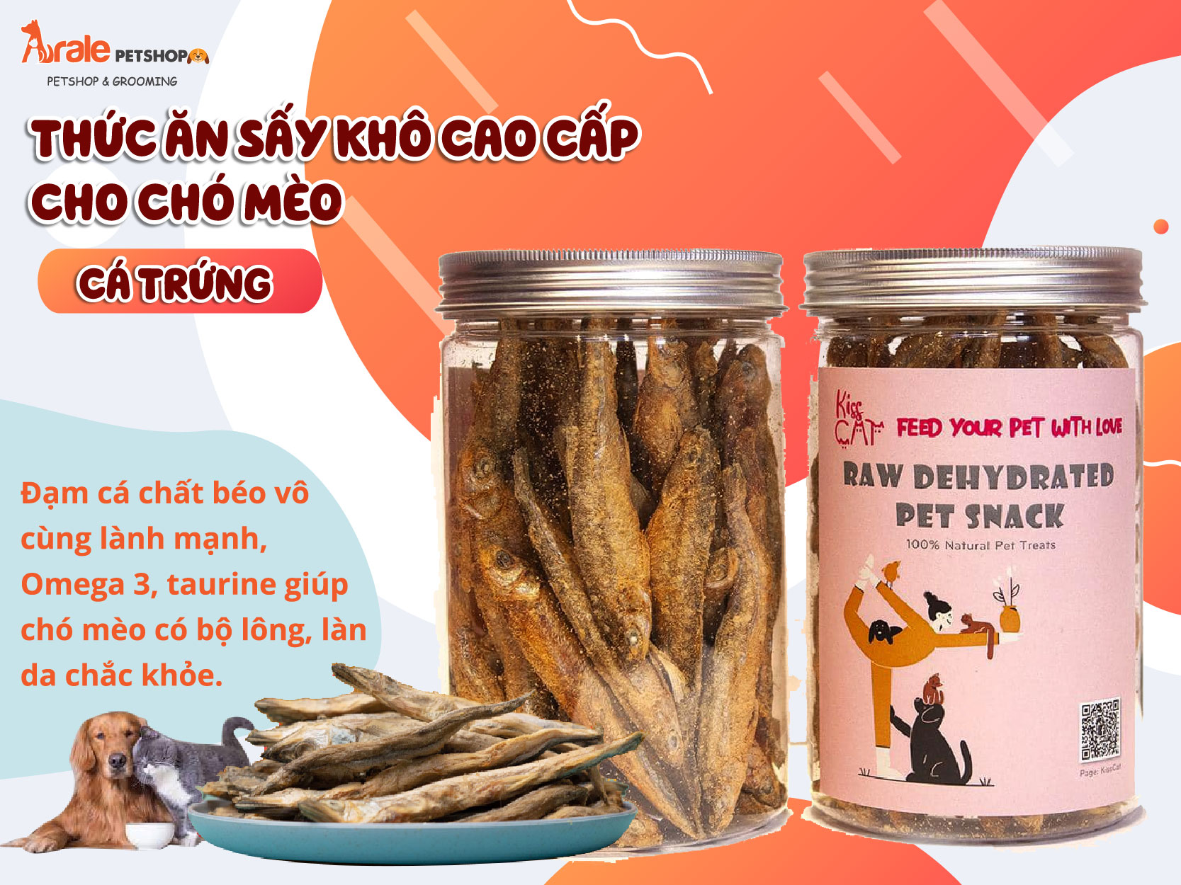 THỨC ĂN SẤY KHÔ CAO CẤP CHO CHÓ MÈO CÁ TRỨNG