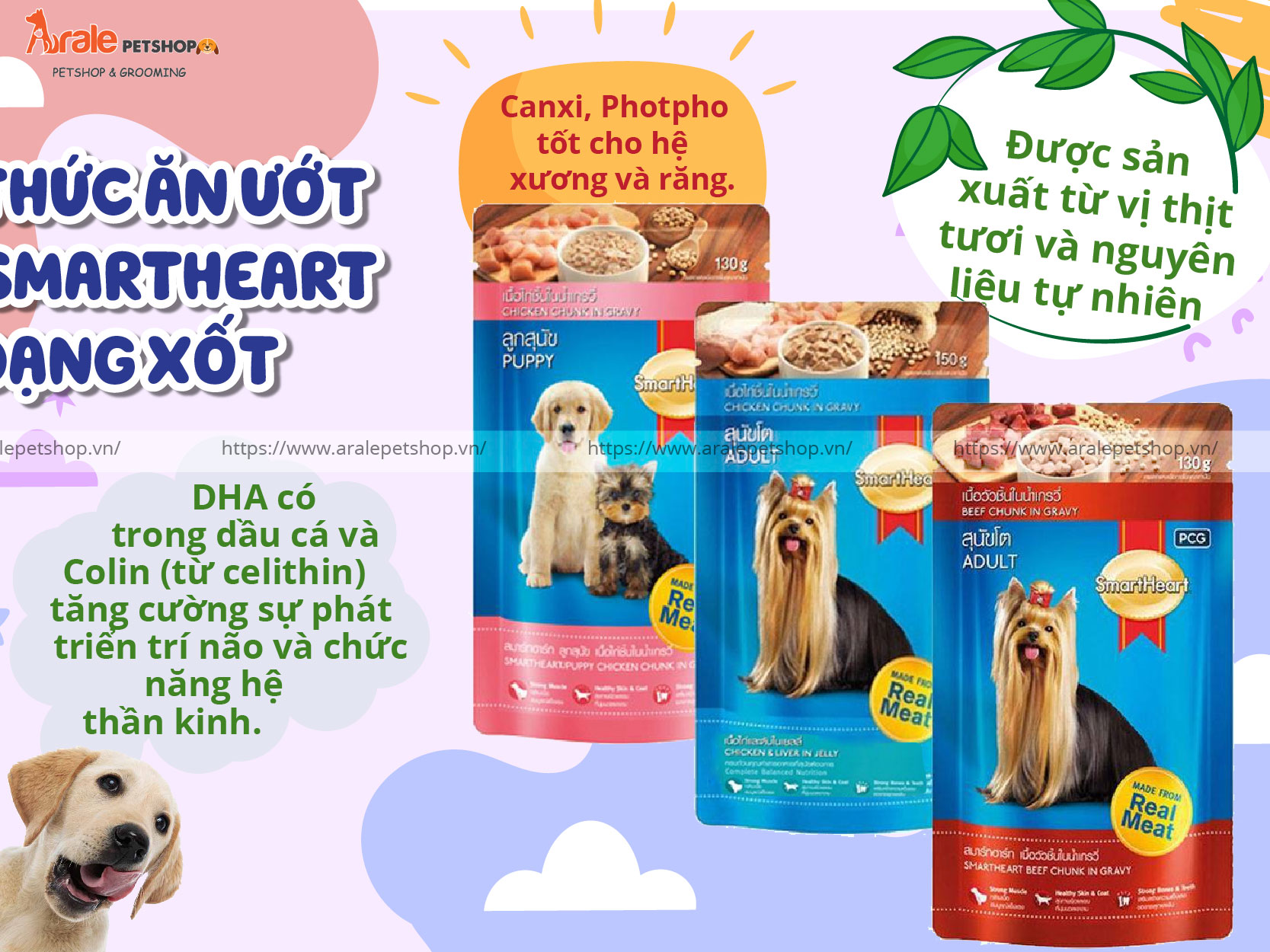 SỐT SMARTHEART CHO CHÓ TRƯỞNG THÀNH  - GÓI 130GR