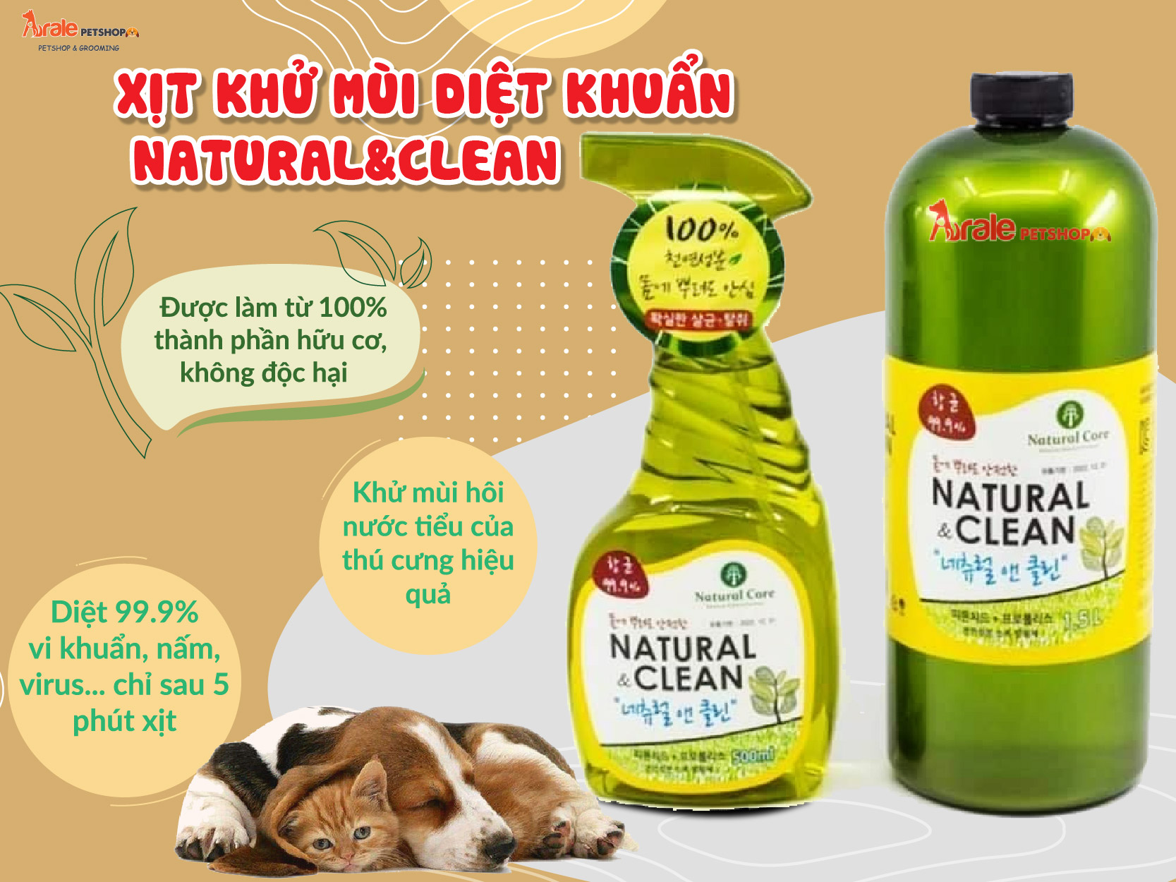 XỊT KHỬ MÙI DIỆT KHUẨN NATURAL&CLEAN