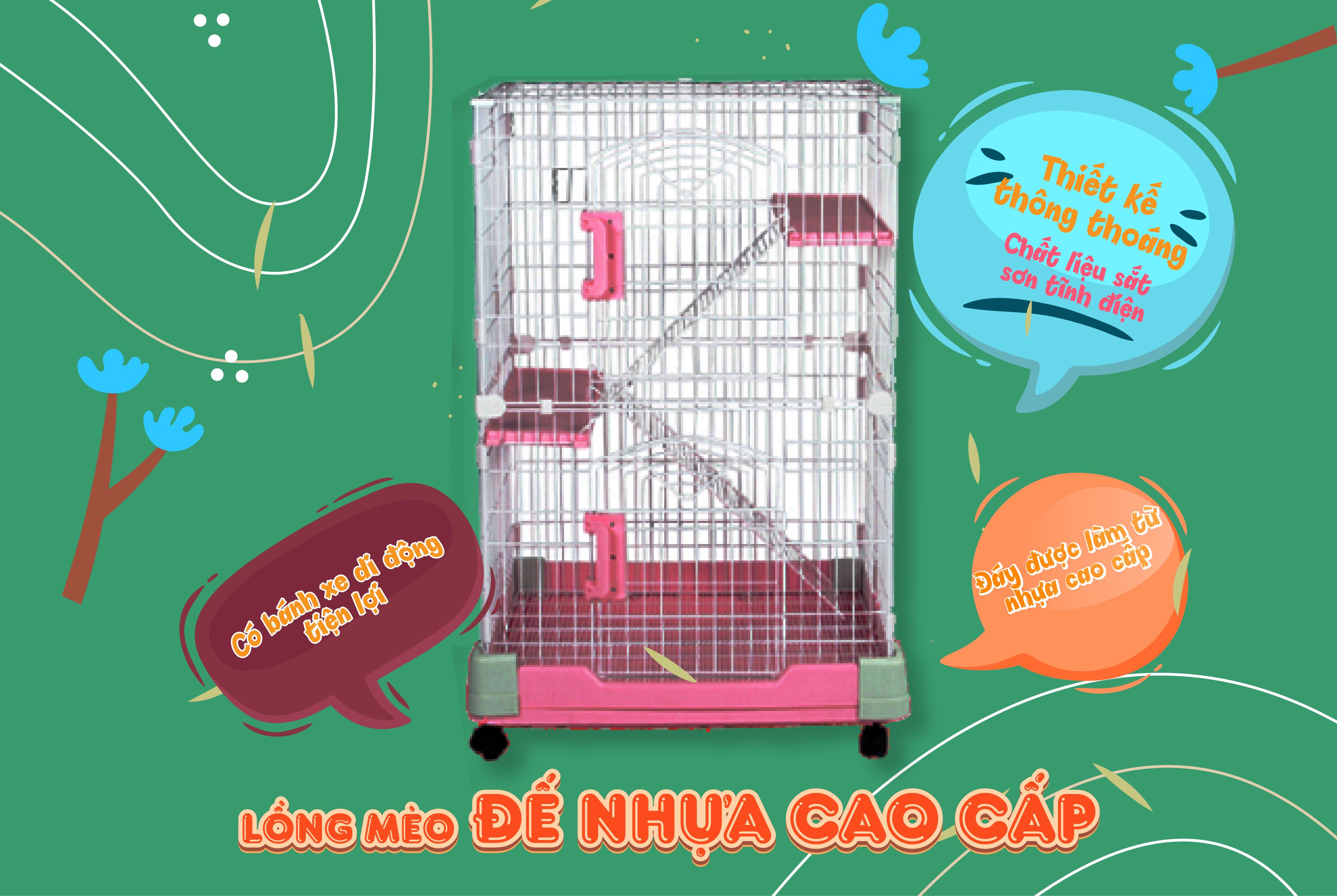 LỒNG ĐẾ NHỰA CAO CẤP CHO MÈO