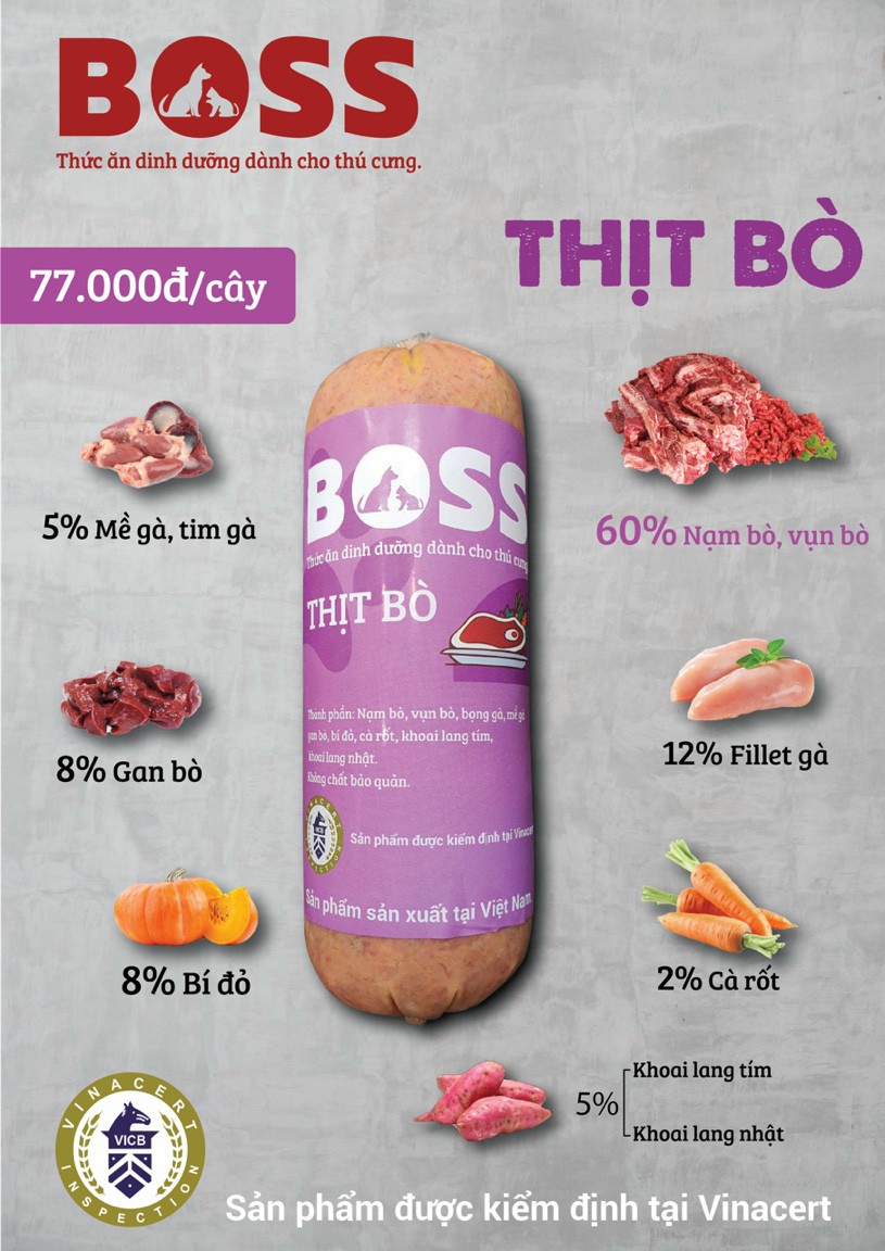 THỨC ĂN TƯƠI - THỊT XAY (RAW FOOD) THE BOSS CHO CHÓ MÈO