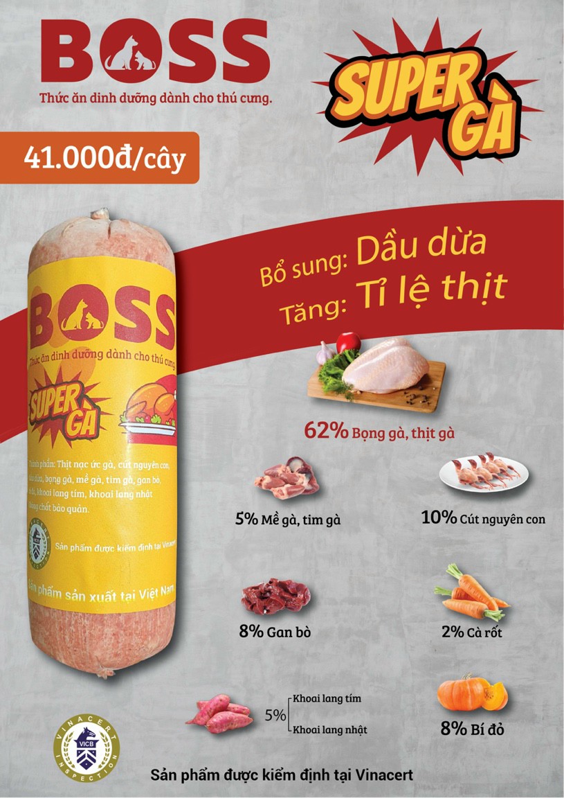 THỨC ĂN TƯƠI - THỊT XAY (RAW FOOD) THE BOSS CHO CHÓ MÈO